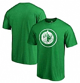 Men's Winnipeg Jets Fanatics Branded St. Patrick's Day White Logo T-Shirt Kelly Green FengYun,baseball caps,new era cap wholesale,wholesale hats